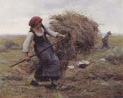 Julien  Dupre The Hay Gatherer USA oil painting artist